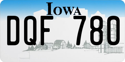 IA license plate DQF780