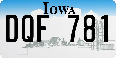 IA license plate DQF781