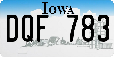 IA license plate DQF783