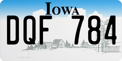 IA license plate DQF784