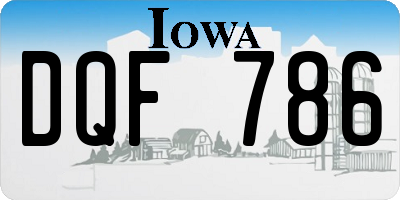 IA license plate DQF786