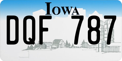 IA license plate DQF787
