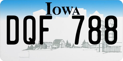 IA license plate DQF788