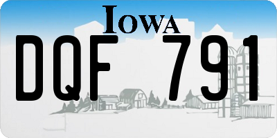 IA license plate DQF791