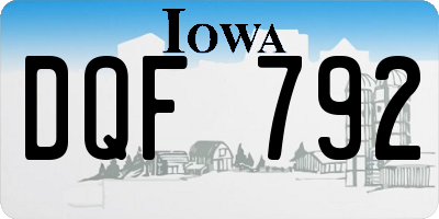 IA license plate DQF792