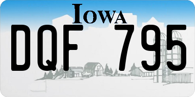 IA license plate DQF795