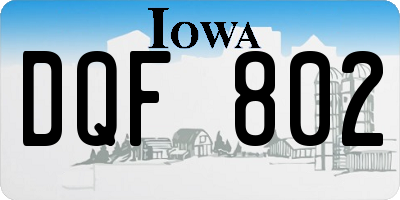 IA license plate DQF802