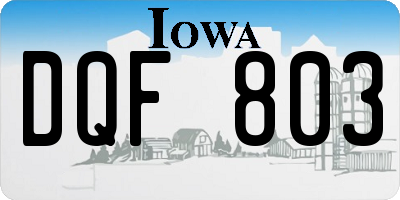 IA license plate DQF803