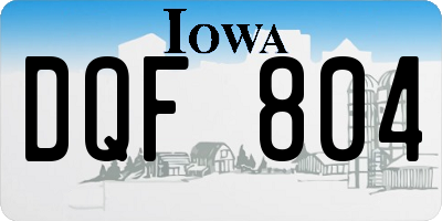 IA license plate DQF804