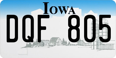 IA license plate DQF805