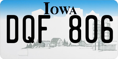 IA license plate DQF806