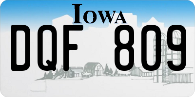 IA license plate DQF809