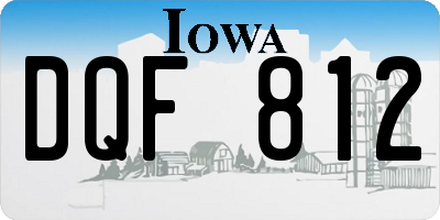 IA license plate DQF812
