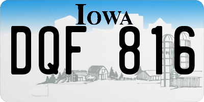 IA license plate DQF816