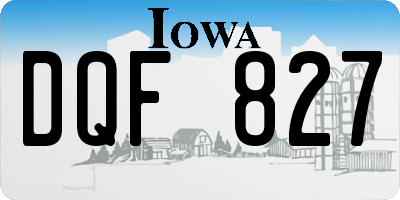 IA license plate DQF827