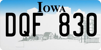 IA license plate DQF830