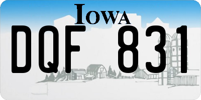IA license plate DQF831