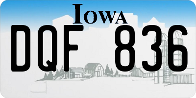 IA license plate DQF836