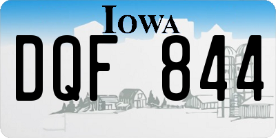 IA license plate DQF844