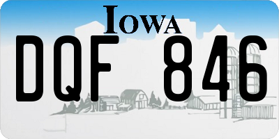 IA license plate DQF846