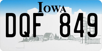 IA license plate DQF849