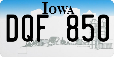 IA license plate DQF850