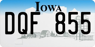 IA license plate DQF855