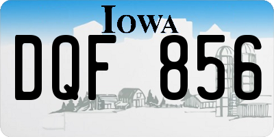 IA license plate DQF856
