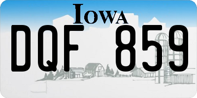 IA license plate DQF859