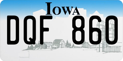 IA license plate DQF860