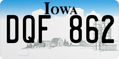 IA license plate DQF862