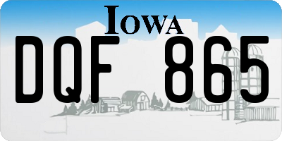 IA license plate DQF865