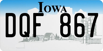 IA license plate DQF867