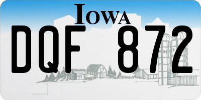 IA license plate DQF872