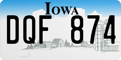 IA license plate DQF874