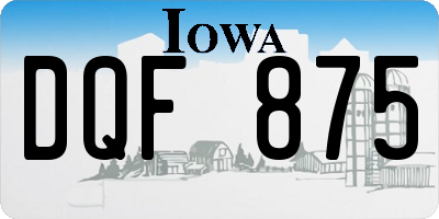 IA license plate DQF875