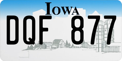 IA license plate DQF877