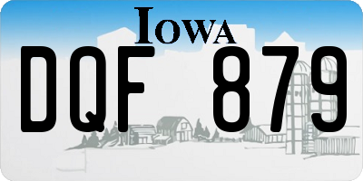 IA license plate DQF879