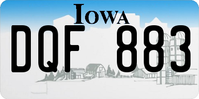 IA license plate DQF883