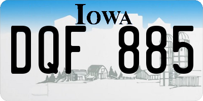 IA license plate DQF885