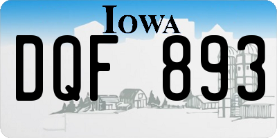 IA license plate DQF893