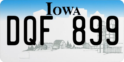 IA license plate DQF899