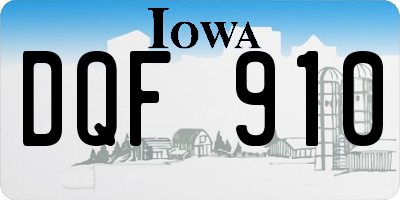 IA license plate DQF910