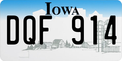 IA license plate DQF914
