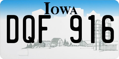 IA license plate DQF916