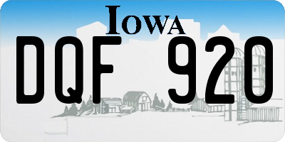 IA license plate DQF920