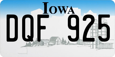 IA license plate DQF925