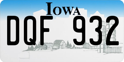 IA license plate DQF932