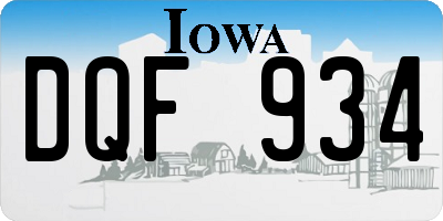 IA license plate DQF934