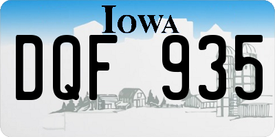 IA license plate DQF935